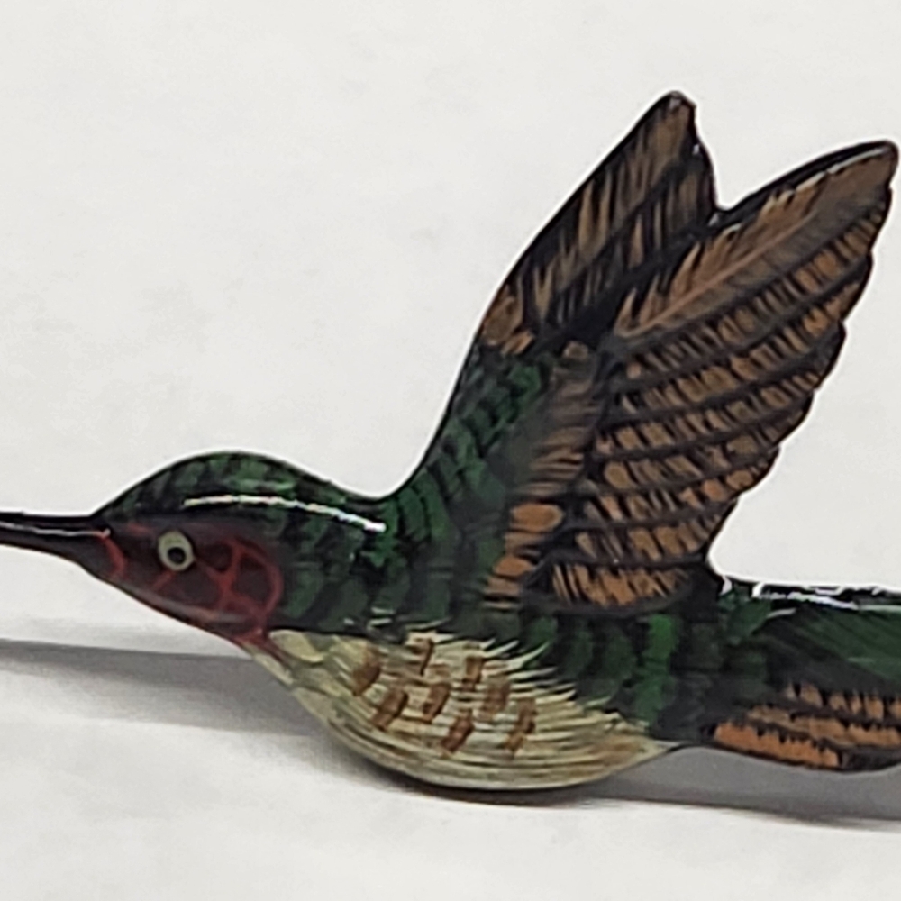 Vintage Hand Painted Hummingbird Letter Opener Laquered - Picture 6 of 12